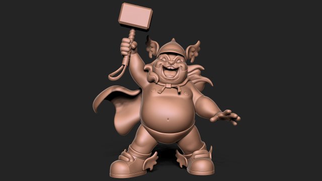Fat Thor 3D Print Model .c4d .max .obj .3ds .fbx .stl .blend 