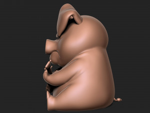 Pig with banjo 3D-Druckmodell