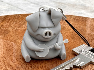 Pig with banjo keychain Modelo de Impressão 3D