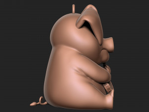 Pig with banjo keychain 3D Baskı Modeli