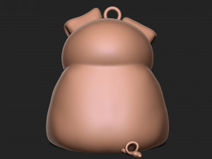 Pig with banjo keychain 3D Baskı Modeli