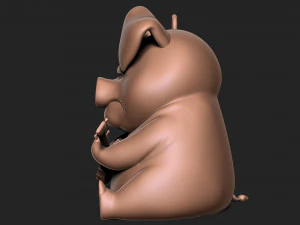 Pig with banjo keychain 3D Print Model