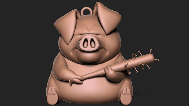 Angry pig 3D Baskı Modeli .c4d .max .obj .3ds .fbx .stl .blend 