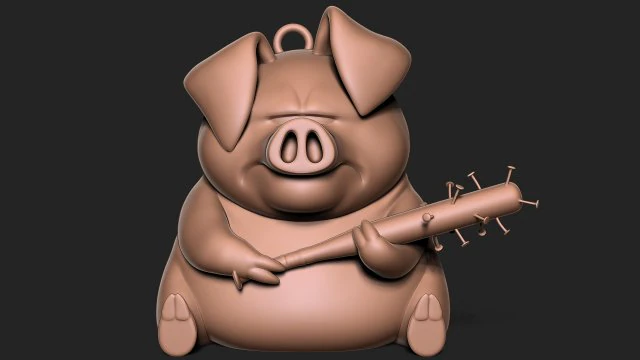 Angry pig 3D Print Model .c4d .max .obj .3ds .fbx .stl .blend 