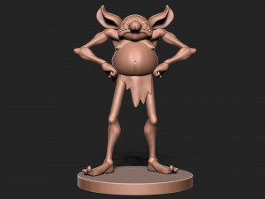 Goblin with base 3D Print Model