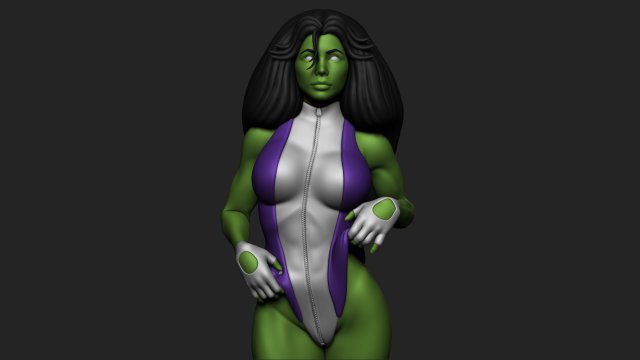 She Hulk 3D Принт Модель .c4d .max .obj .3ds .fbx .stl .blend 