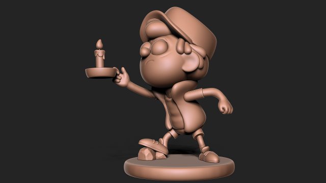 Dipper Gravity Falls with base 3D 프린트 모델 .c4d .max .obj .3ds .fbx .stl .blend 