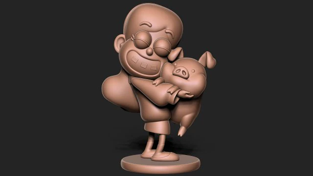 Mabel Pines Gravity Falls with base 3D Print Model .c4d .max .obj .3ds .fbx .stl .blend 