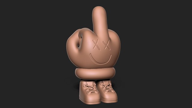 Middle Finger 3D Baskı Modeli .c4d .max .obj .3ds .fbx .stl .blend 