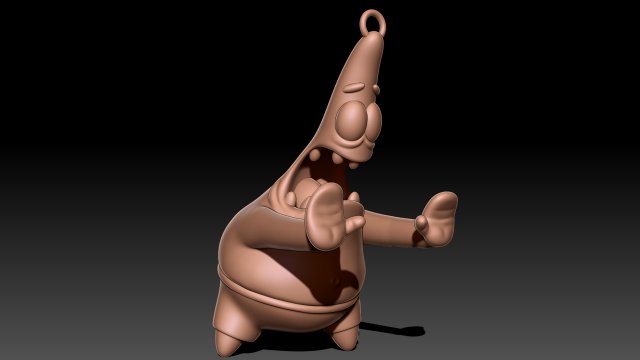 Patrick Star keyhain 3Dプリントモデル .c4d .max .obj .3ds .fbx .stl .blend 
