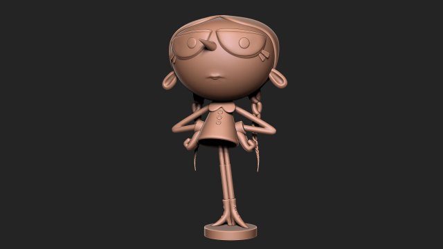 Wednesday addams with base 3Dプリントモデル .c4d .max .obj .3ds .fbx .stl .blend 