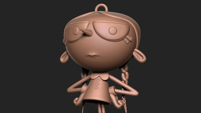 Wednesday addams keychain 3D Print Model .c4d .max .obj .3ds .fbx .stl .blend 