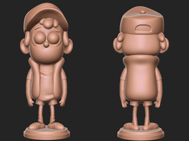 Dipper Gravity Falls with base Modèles 3D en vedette .c4d .max .obj .3ds .fbx .stl .blend