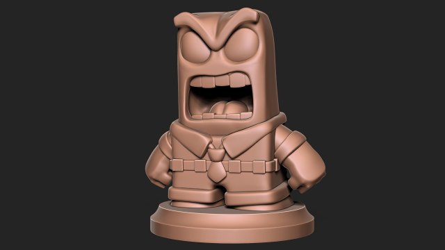 Anger sculpture for 3d printing cartoon Inside out with base 3D Принт Модель .c4d .max .obj .3ds .fbx .stl .blend 