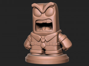 Anger sculpture for 3d printing cartoon Inside out with base 3D Baskı Modeli
