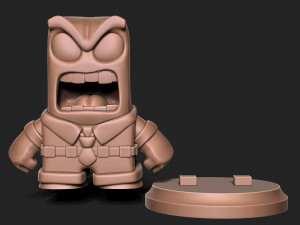 Anger sculpture for 3d printing cartoon Inside out with base 3D Принт Модель