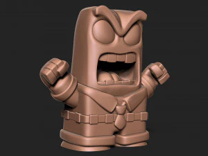 Scultura di rabbia per cartone animato stampato in 3D Inside out Modello di stampa 3D