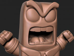 Scultura di rabbia per cartone animato stampato in 3D Inside out Modello di stampa 3D
