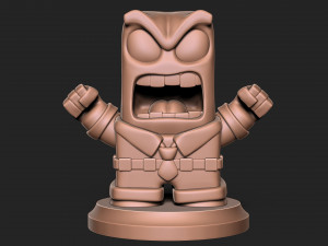 Anger sculpture for 3d printing cartoon Inside out with base 3D Baskı Modeli