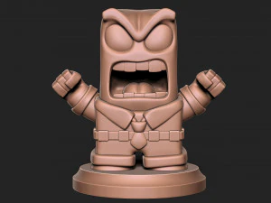 Scultura rabbia per cartone animato stampa 3d Inside Out con base Modello di stampa 3D