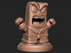 Anger sculpture for 3d printing cartoon Inside out with base 3D Print Model