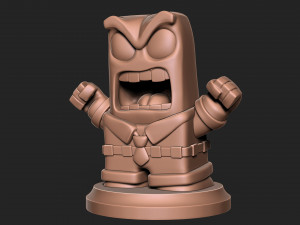 Anger sculpture for 3d printing cartoon Inside out with base 3D Print Model
