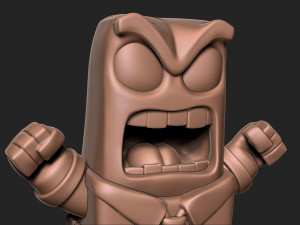 Anger sculpture for 3d printing cartoon Inside out with base 3D Print Model