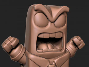 Anger sculpture for 3d printing cartoon Inside out with base 3D Print Model