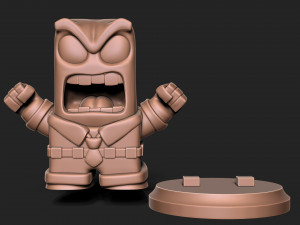 Anger sculpture for 3d printing cartoon Inside out with base 3D Print Model
