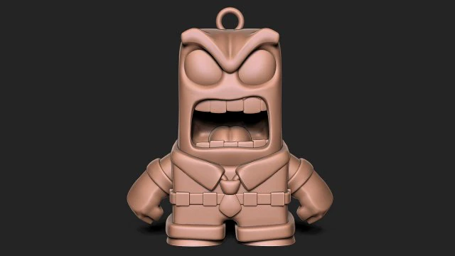 Anger - Inside out keychain 3D Print Model .c4d .max .obj .3ds .fbx .stl .blend 