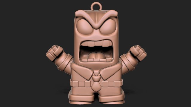 Anger - Inside out keychain 3D 프린트 모델 .c4d .max .obj .3ds .fbx .stl .blend 