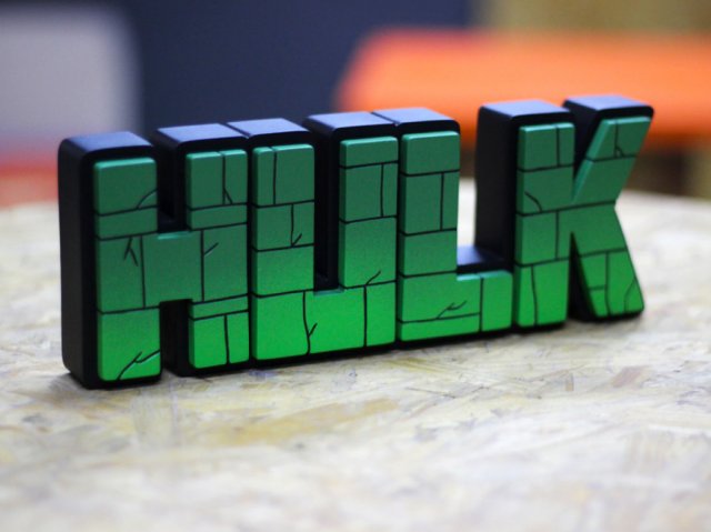 HULK LOGO 3D Baskı Modeli .c4d .max .obj .3ds .fbx .stl .blend 