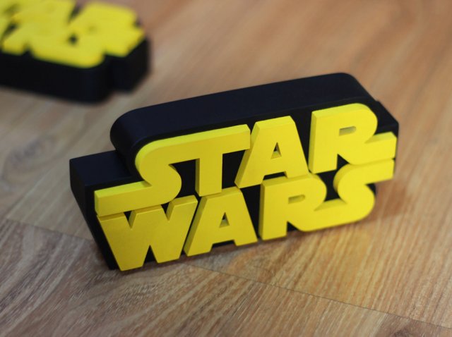 STAR WARS LOGO 3D Baskı Modeli .c4d .max .obj .3ds .fbx .stl .blend 