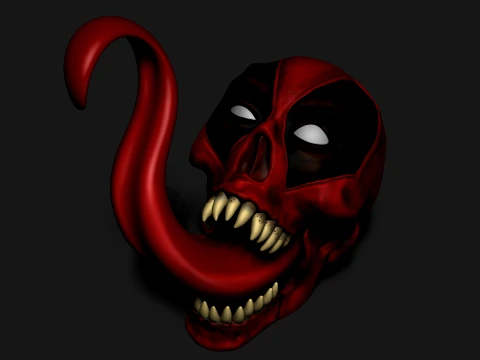 Deadpool skull 3D Print Model