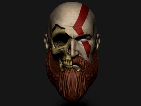 GOD OF WAR KRATOS SKULL 3D Print Model