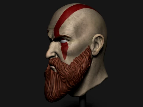 GOD OF WAR KRATOS SKULL 3D Print Model