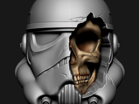 STAR WARS STORMTROOPER HELMET SKULL 3D Print Model