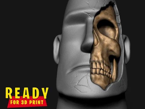 MOAI STATUE - EASTER ISLAND SCULL 3D Print Model