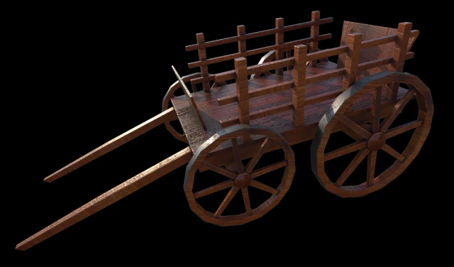 medieval cart 3D Model .c4d .max .obj .3ds .fbx .stl .blend 