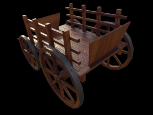 medieval cart Modello 3D