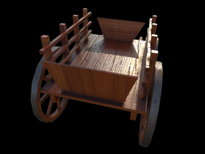 medieval cart Modello 3D