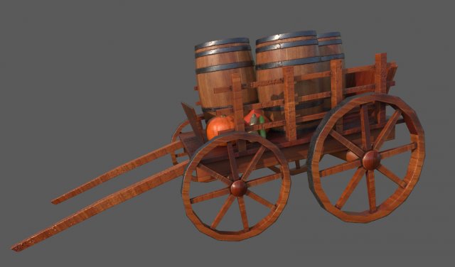 medieval cart002 3D Model .c4d .max .obj .3ds .fbx .stl .blend 