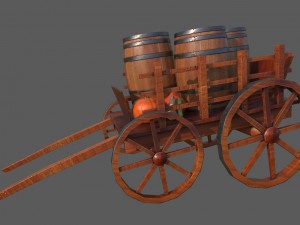 medieval cart002 3D 모델