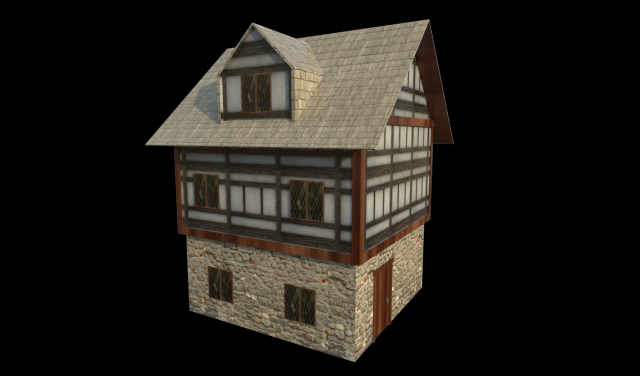 medieval house001 3D 模型 .c4d .max .obj .3ds .fbx .stl .blend 