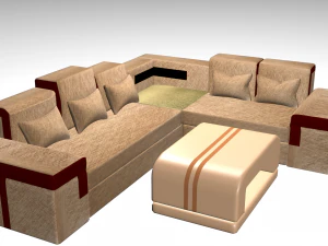 beau canap&eacute; Modèle 3D