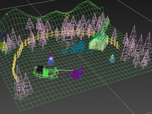 christmas tree and stuffs 3D Model