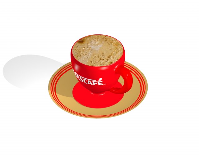 cup with nescafe coffee Model 3D .c4d .max .obj .3ds .fbx .stl .blend
