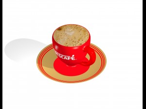 cup with nescafe coffee Model 3D