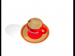 cup with nescafe coffee Model 3D