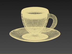 cup with nescafe coffee Model 3D